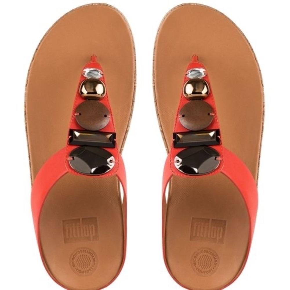 FitFlop Jeweley Toe Post Leather Sandal